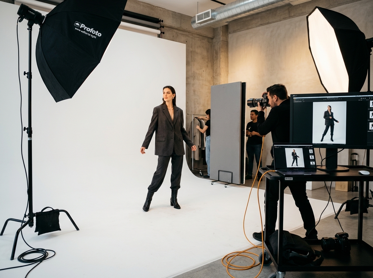 Producción en estudio con modelos de Mexico Model Management